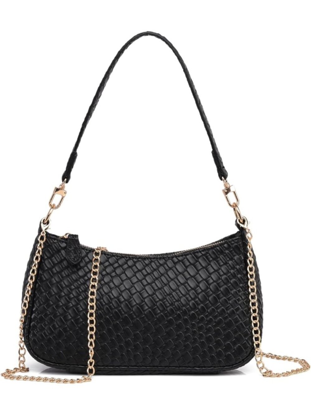 Stylish Women's Shoulder Bag with 2 Removable Straps, Zipper Closure, Crossbody